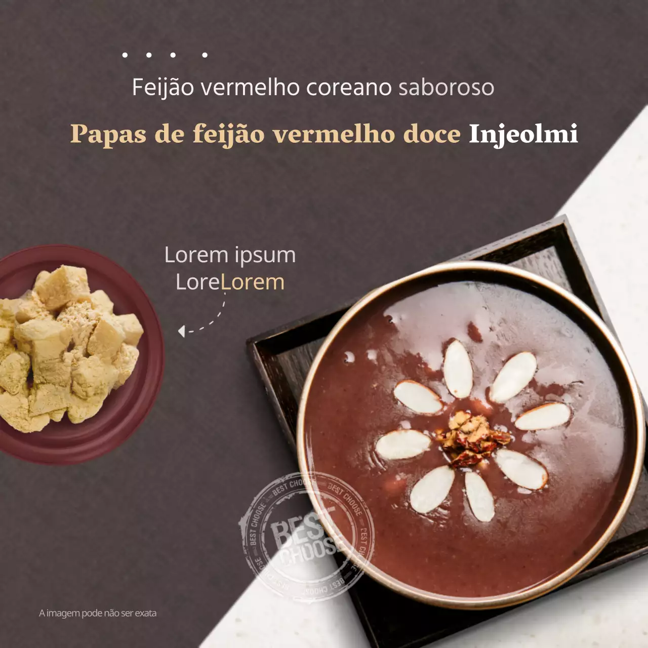 Papas de feijão vermelho Injeolmidan