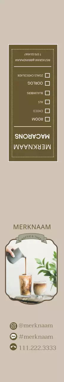 Bruin schoon frame café label