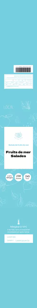 Étiquette d'information sur la salade Blue Clean