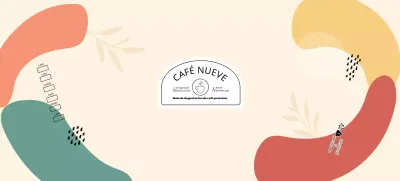 Beige formas coloridasCafé estampado