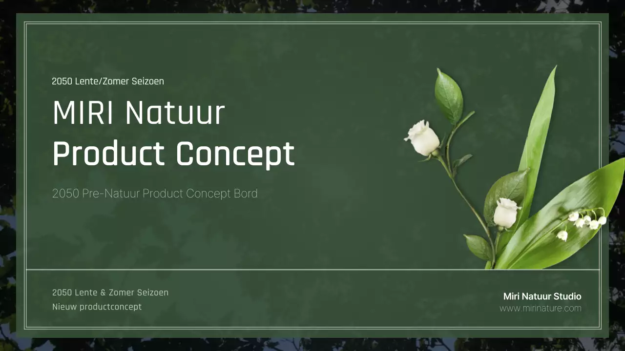 Cosmeticapresentatiebord met groen natuurthema