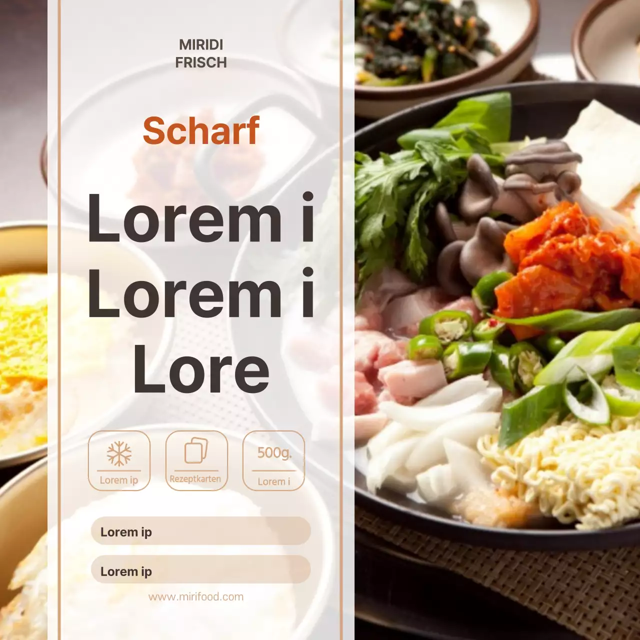 Lebensmittel-Fotografie Koreanische Essensmarken-Aufkleber