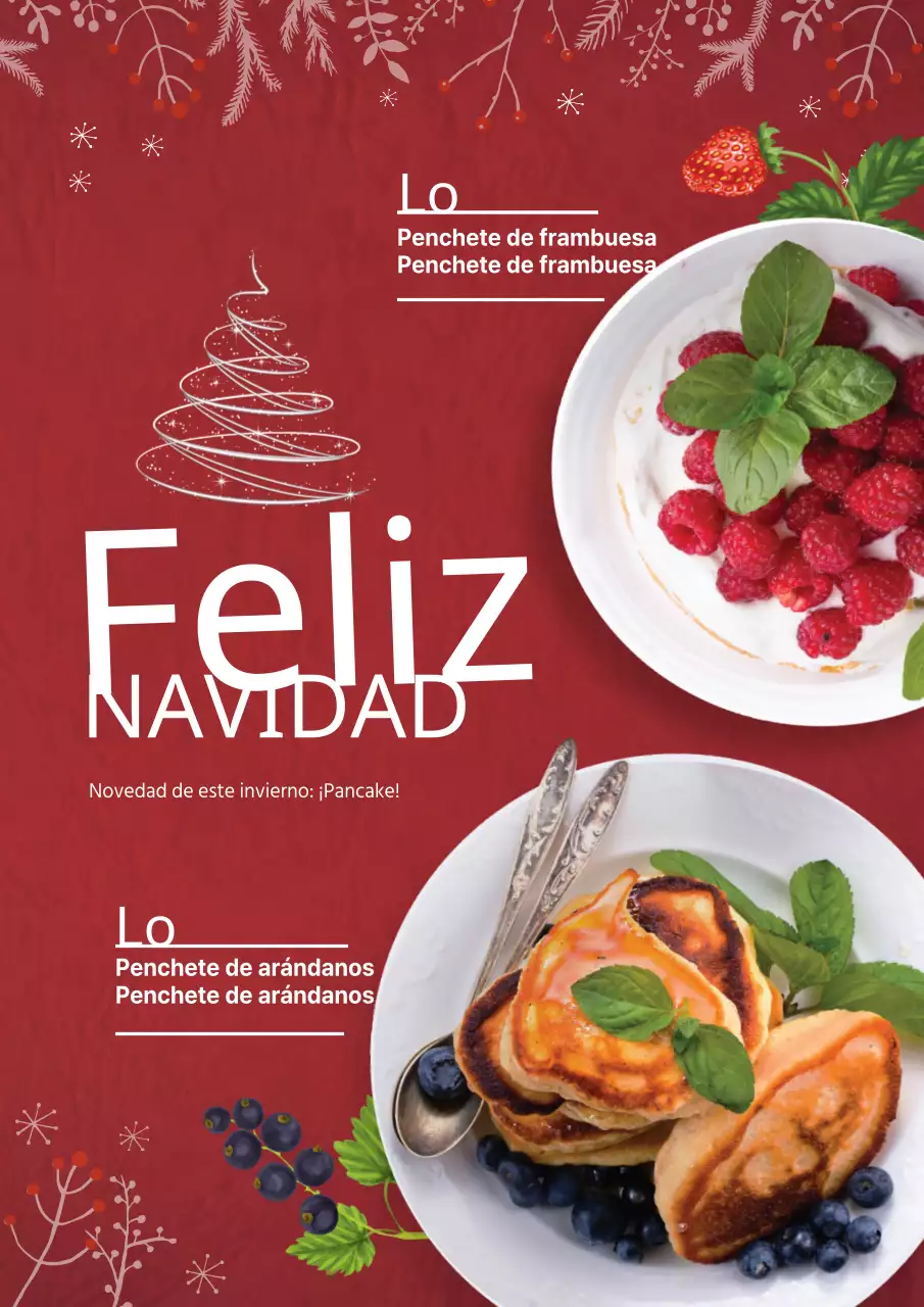 Red Christmas Pancake Menu Introducción