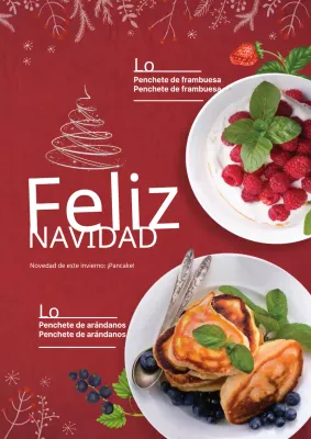 Red Christmas Pancake Menu Introducción