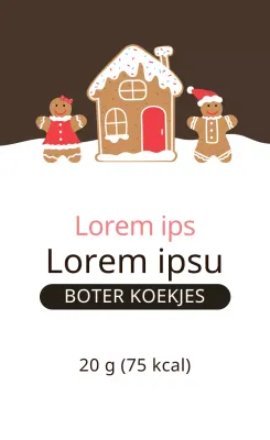 Bruin Rood Geïllustreerde Kerst Koekjeslabels