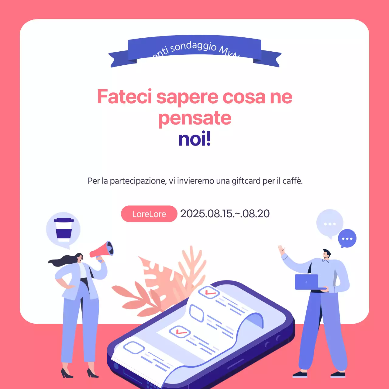 Evento di illustrazione del sondaggio a quadretti rosa e blu