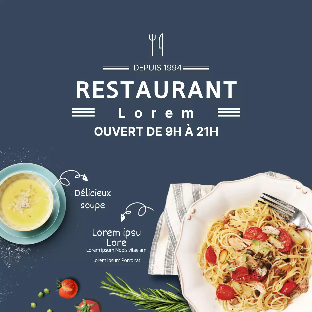 Pâtes du chef italien