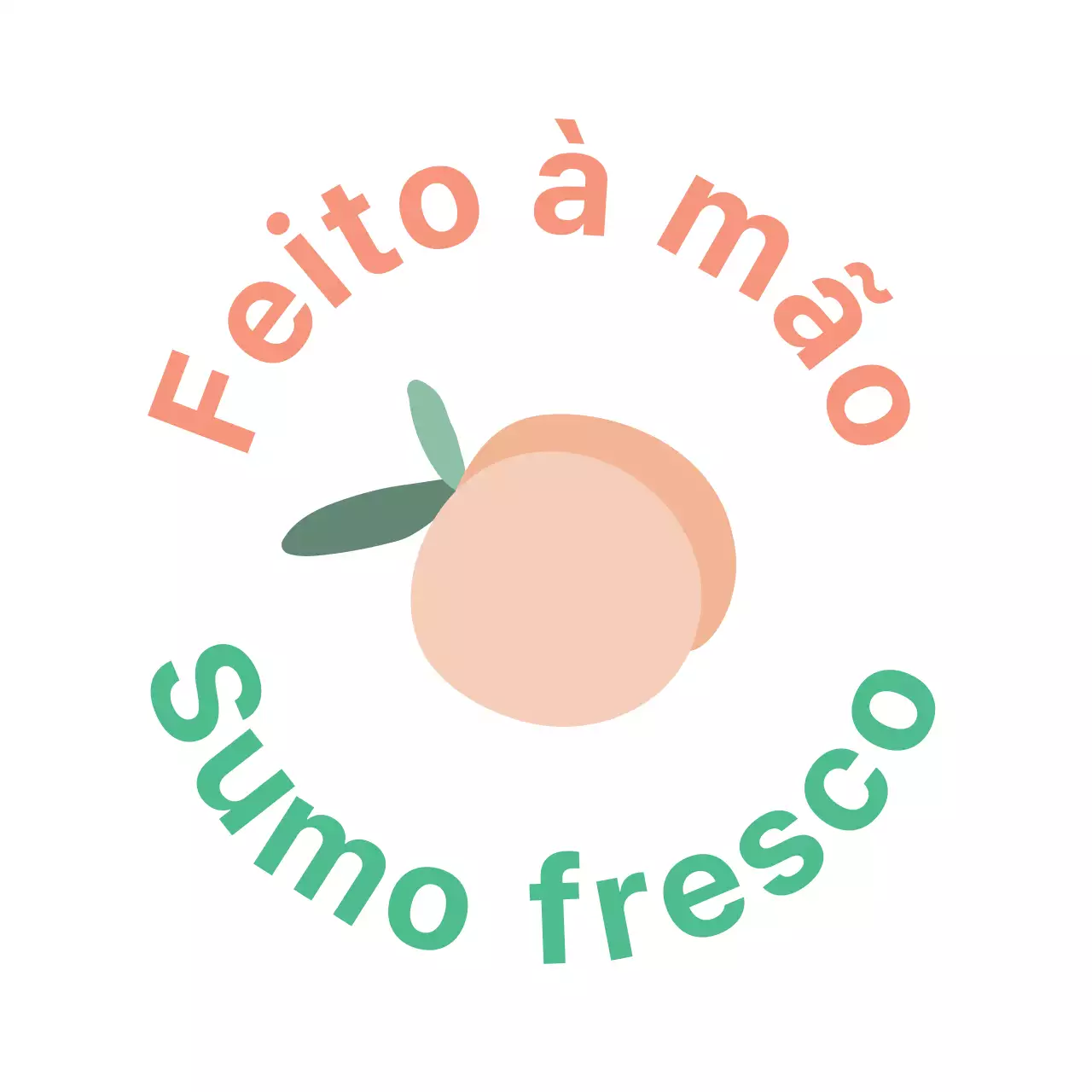Rótulo de sumo com ilustração simples em fundo branco