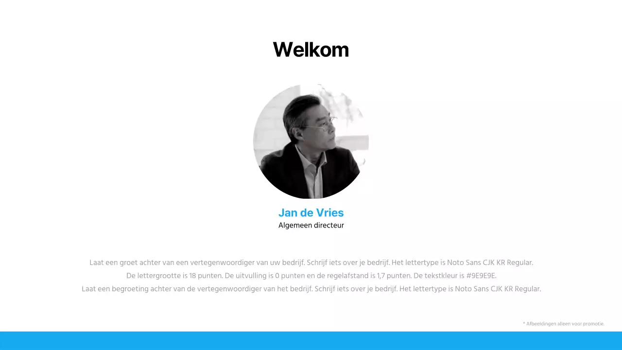 Een eenvoudige blauw-witte sollicitatiebrief voor bedrijven