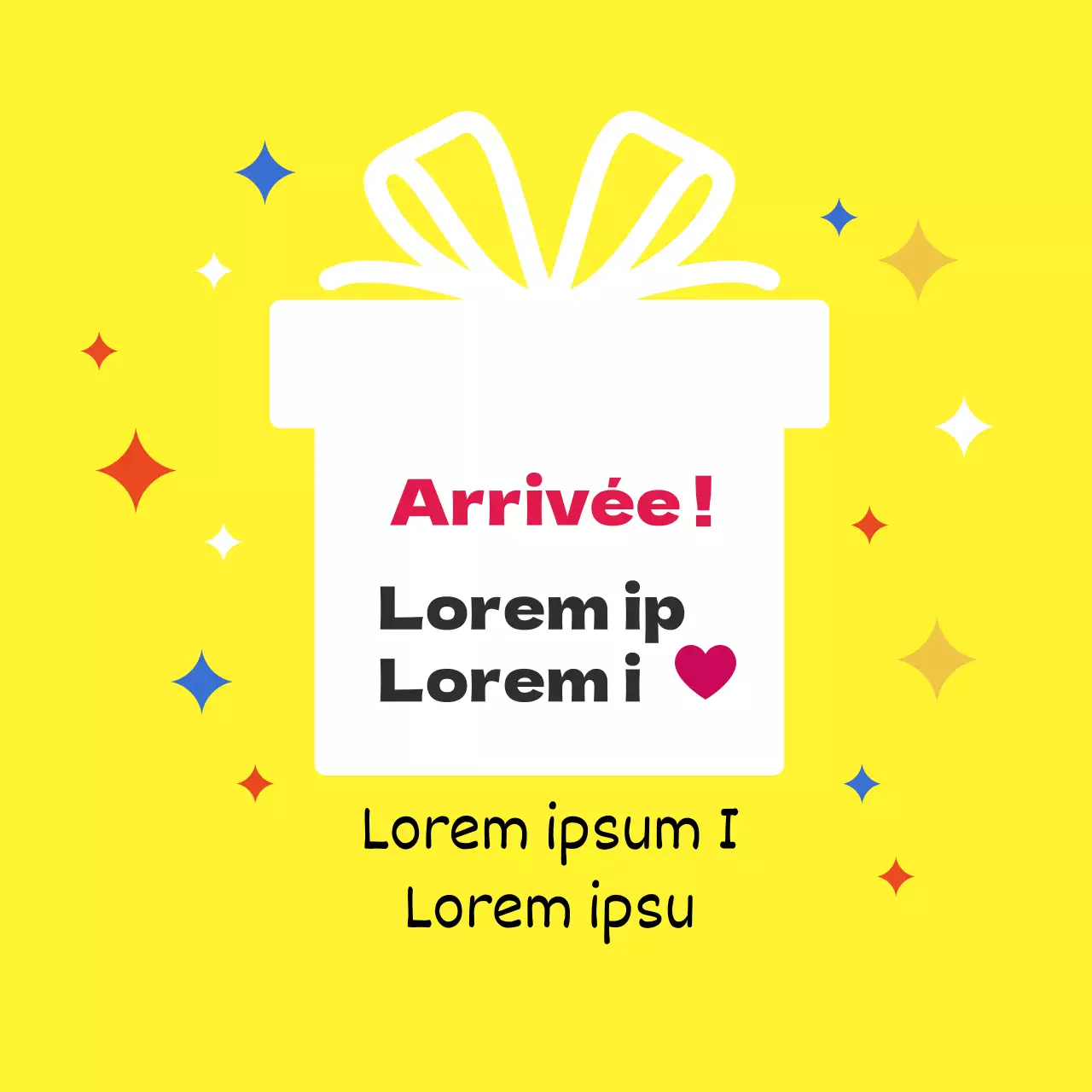 Illustration jaune rouge étiquette de révision de livraison