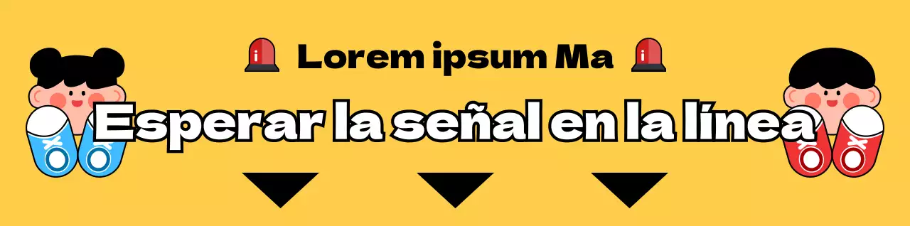 Para la orientación semafórica de los niños con caracteres infantiles amarillos
