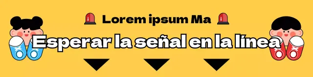 Para la orientación semafórica de los niños con caracteres infantiles amarillos