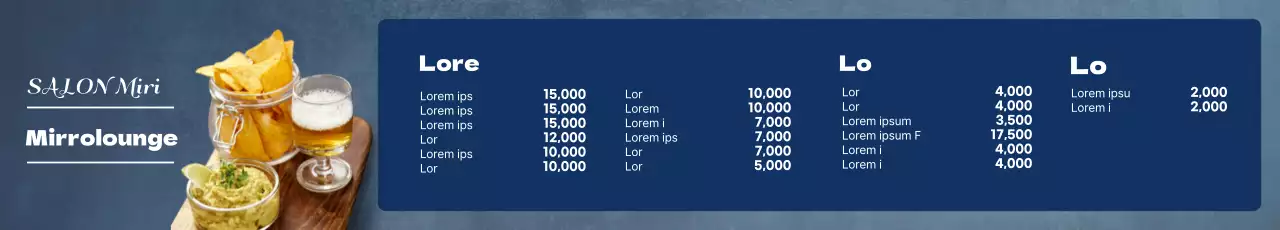 Une photo bleue et nette du tableau des menus de la Hofhaus