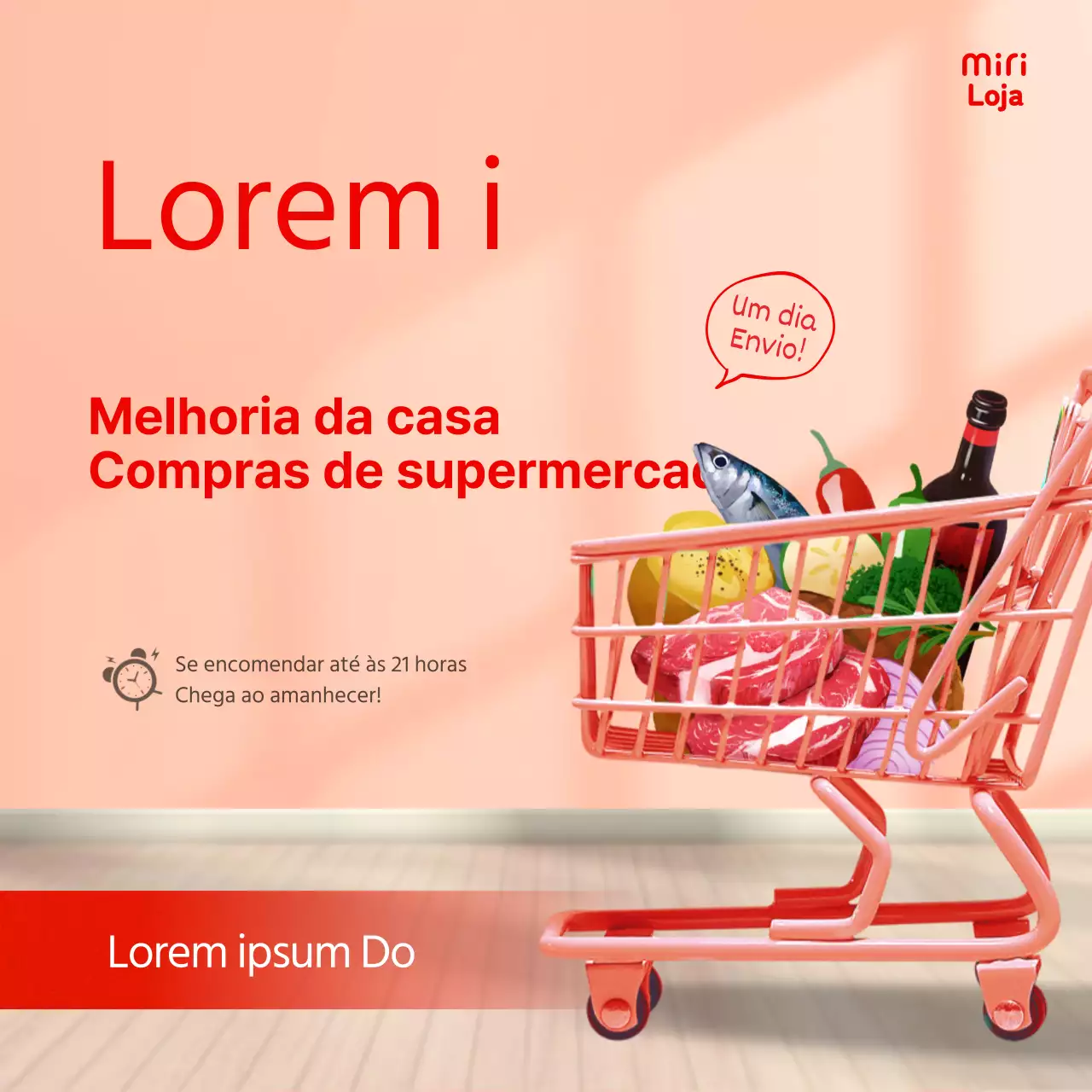 Compras de supermercado em linha no conceito de casa acolhedora cor-de-rosa