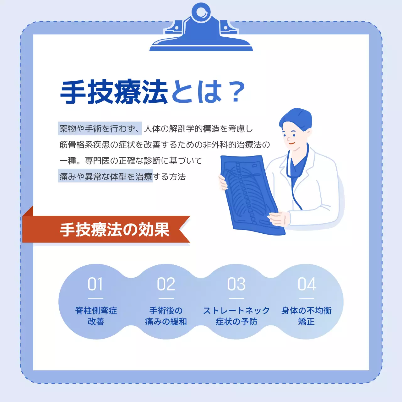 青 シンプル 医療 ポスター Instagram カルーセル