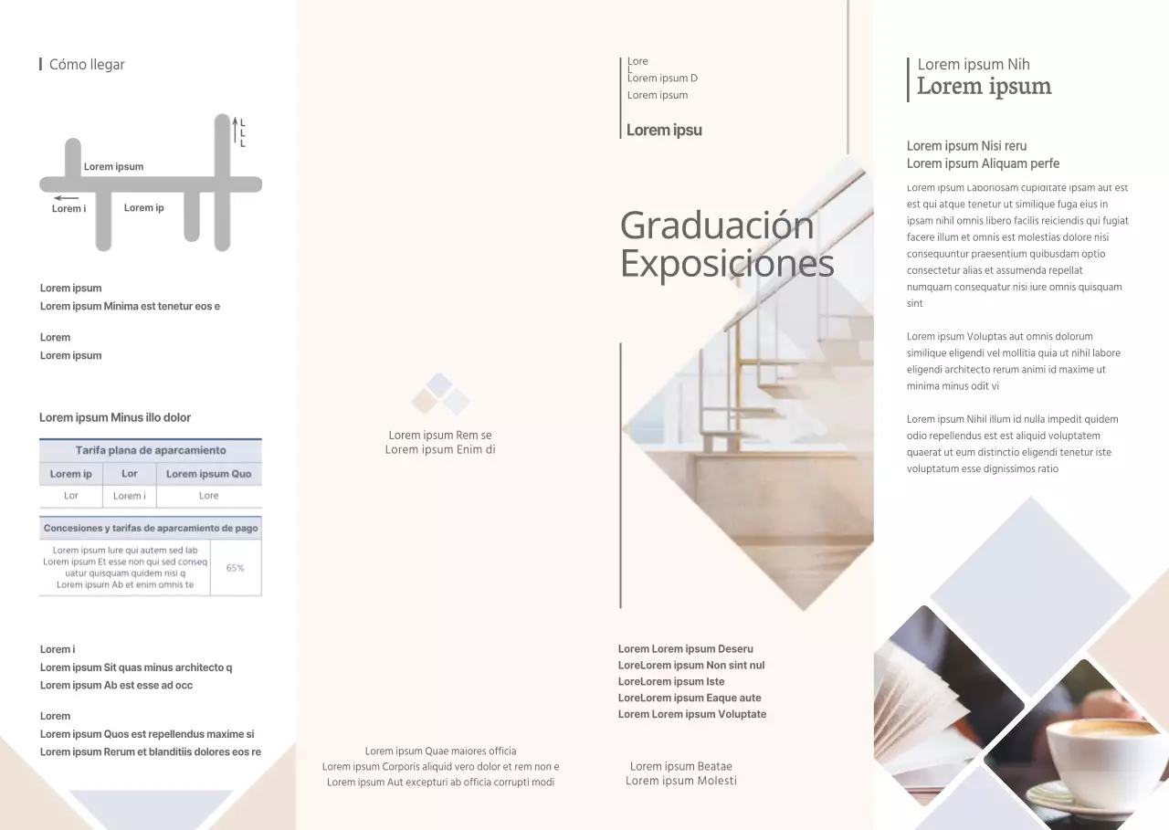 Colores pastel y estilo limpio Información sobre la exposición de graduación