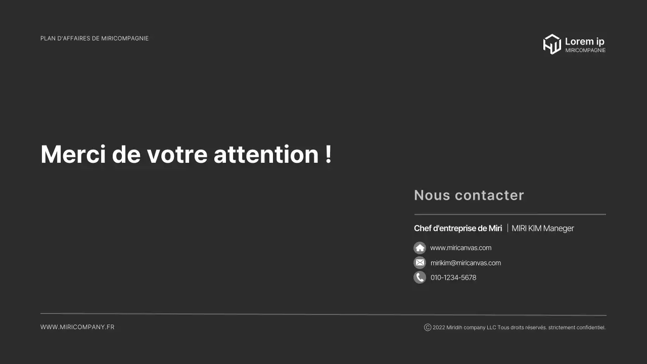 Un profil d'entreprise moderne en noir et gris