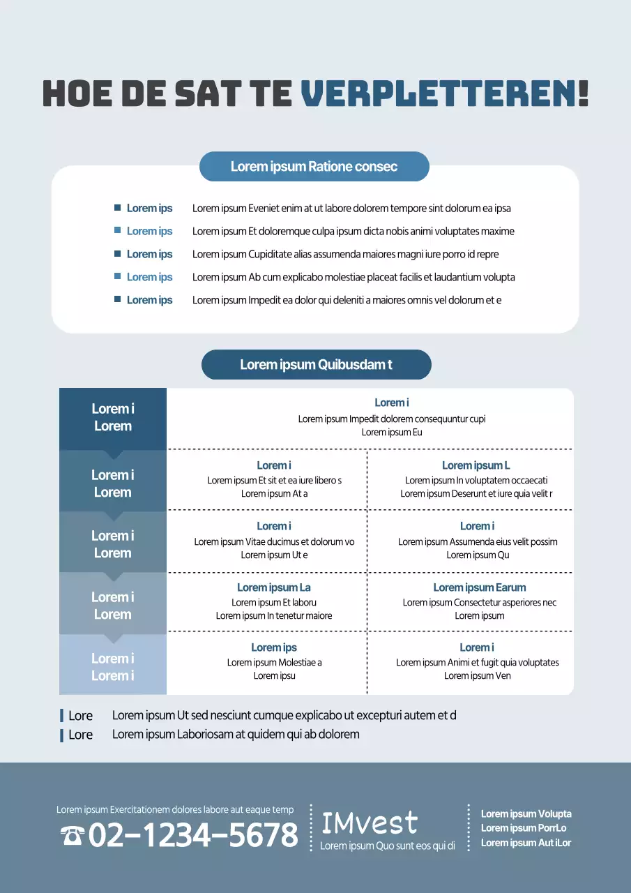 Promoot de speciale lezingen van je school met een nette blauwe tafel