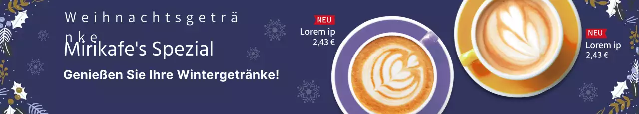 Blaue Foto-Café-Menü-Anzeige