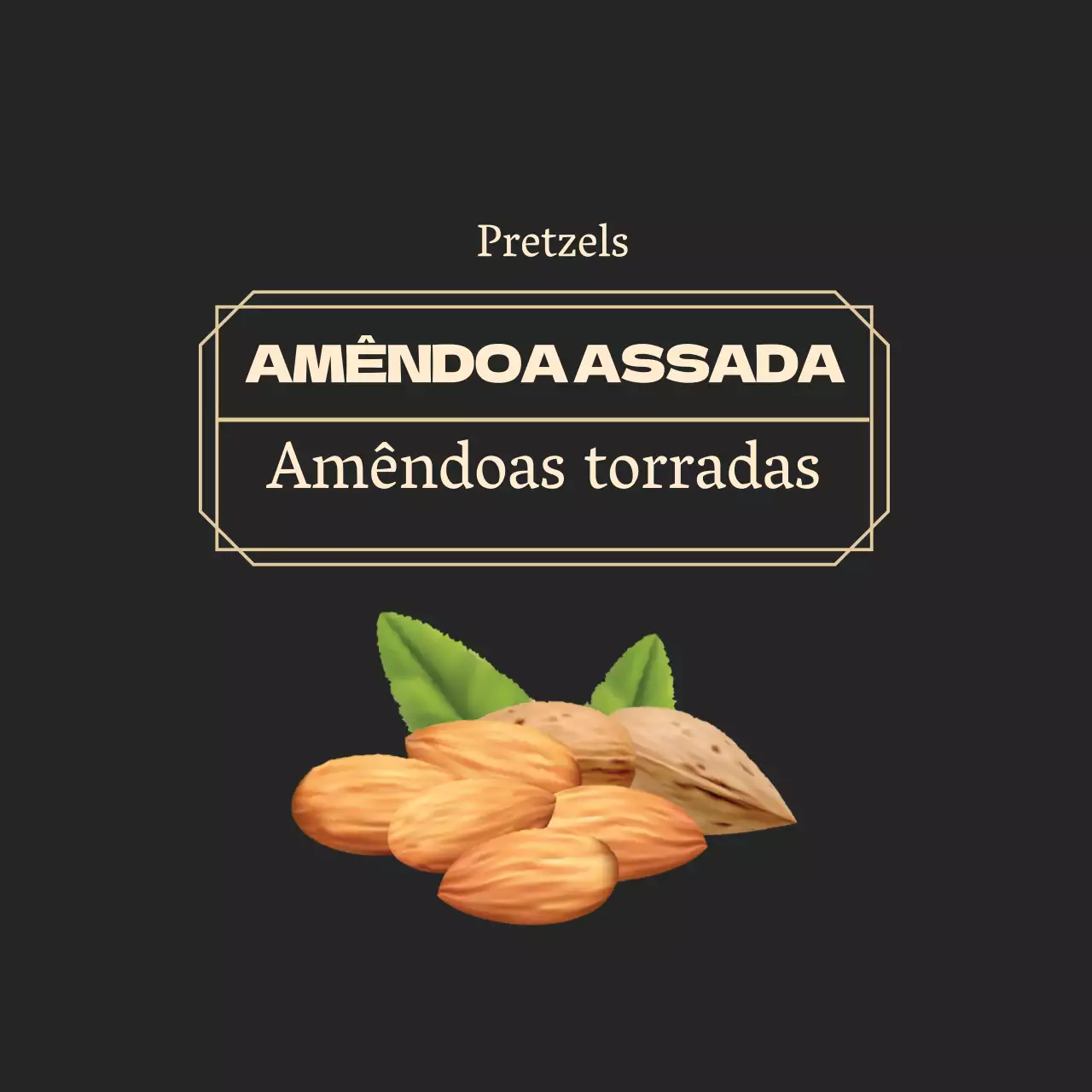 Amêndoas torradas com moldura preta Neat Frame