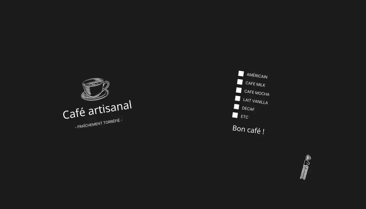 Illustration simple en noir d'un café