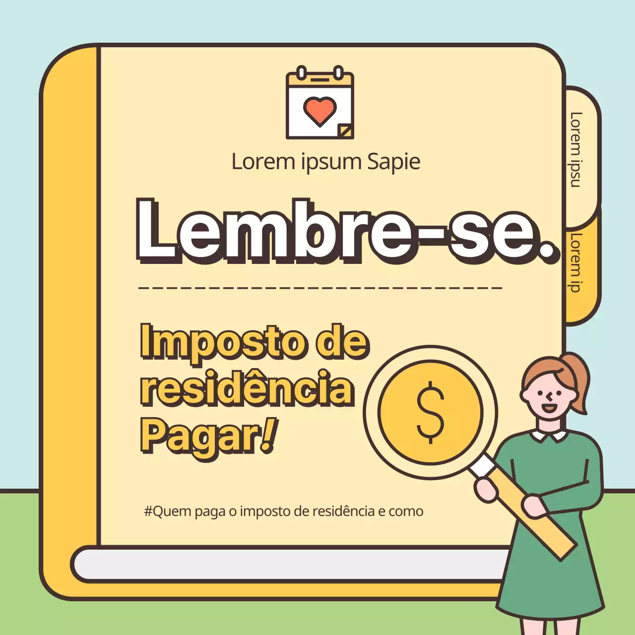 Destacar ilustrações giras em tons pastel Pagar a sua declaração de imposto de residência