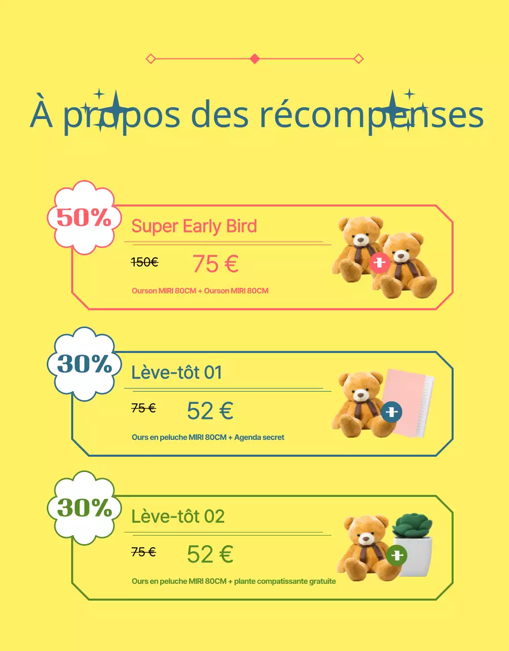 Une proposition de financement pour une poupée en peluche rose et bleu clair