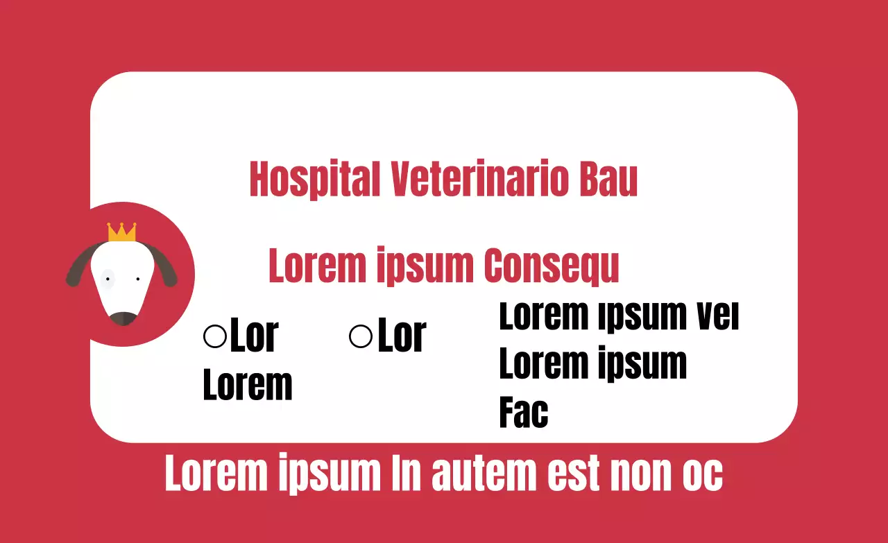 Etiqueta veterinaria con marco cuadrado redondeado rojo