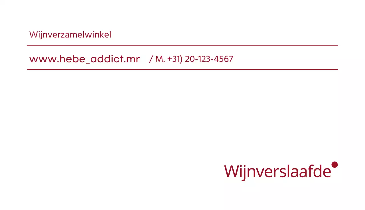 Eenvoudig wijn visitekaartje met rode achtergrond