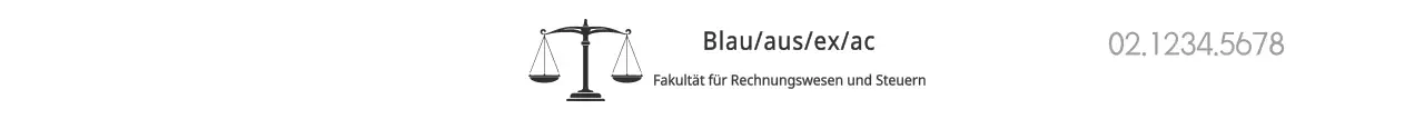 Einfacher Stil in Weiß und Schwarz zur Information und Werbung für die Fakultät für Rechnungswesen und Steuern