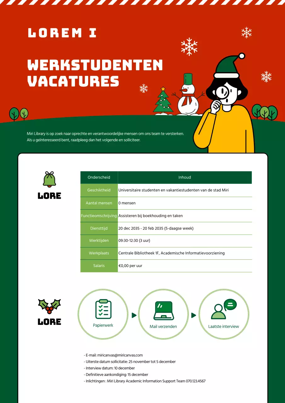 Rood en Groen Winter Bakkerij Part-Time banen