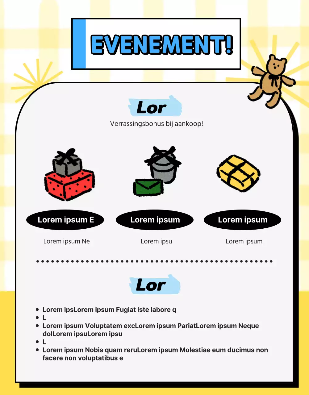 Schattig geel Daku briefpapier willekeurig doosje