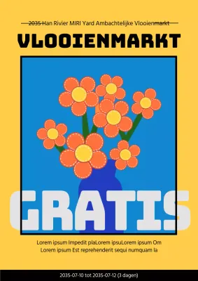 De introductie van de gele en blauwe ambachtelijke vlooienmarkt bevorderen