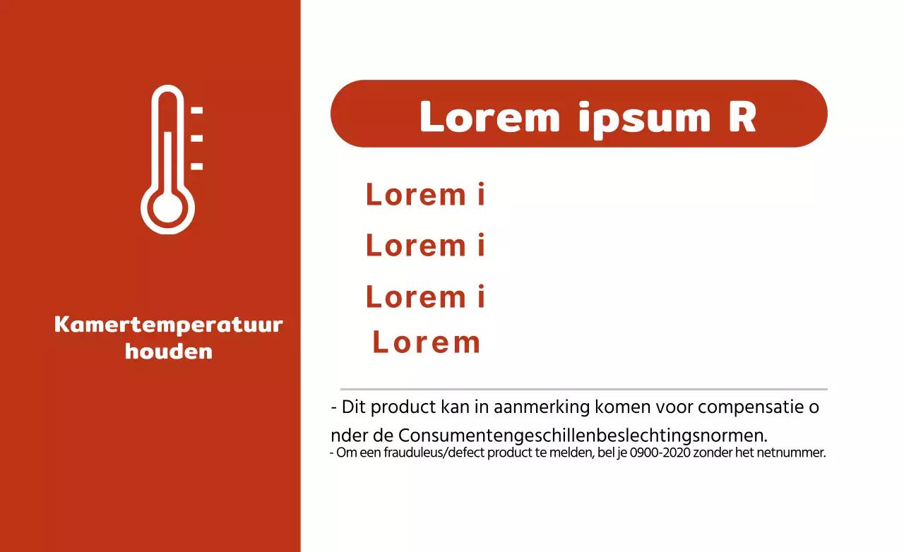 Wit Rood Duidelijk display met informatie over houdbare levensmiddelen