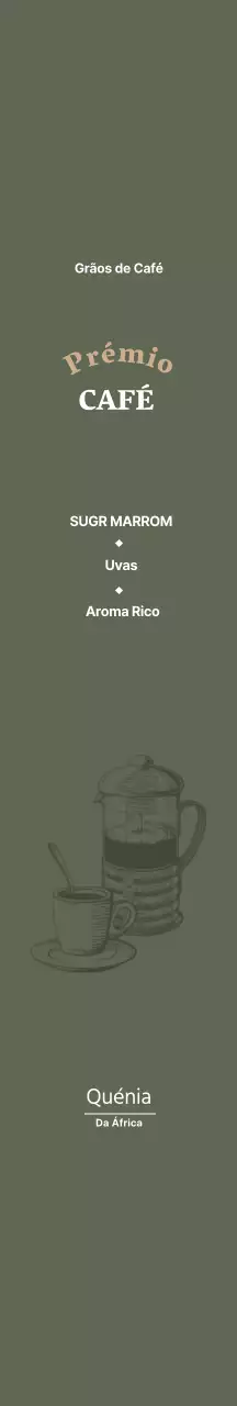 Ilustração verde Embalagem de café em grão Vincci Cafe