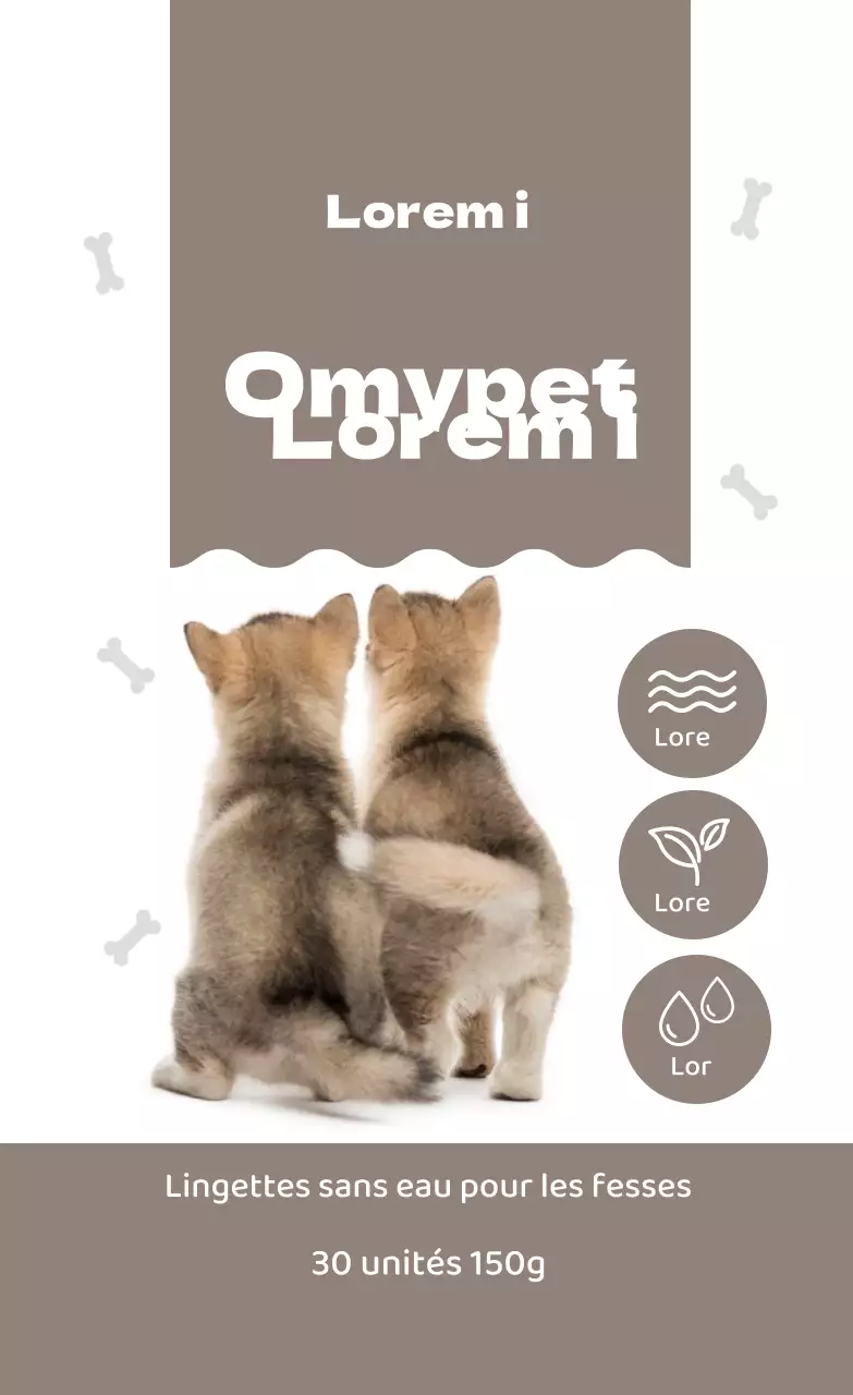 Étiquettes de lingettes mignonnes pour fesses Marron