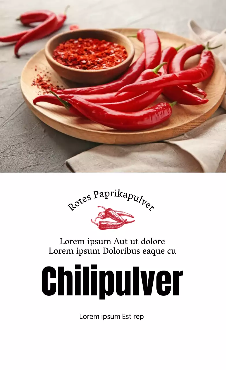 Saubere Lebensmitteletiketten mit roten Fotoabbildungen