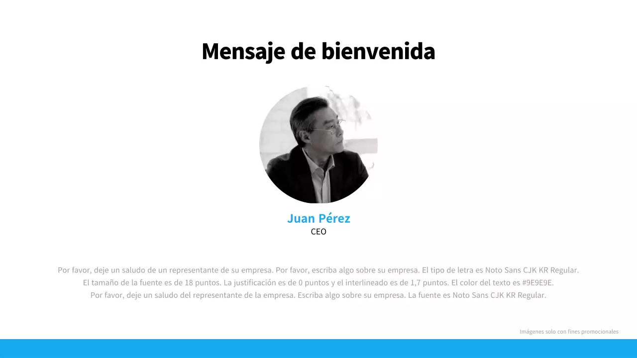 Una sencilla carta de presentación de empresa en blanco y azul