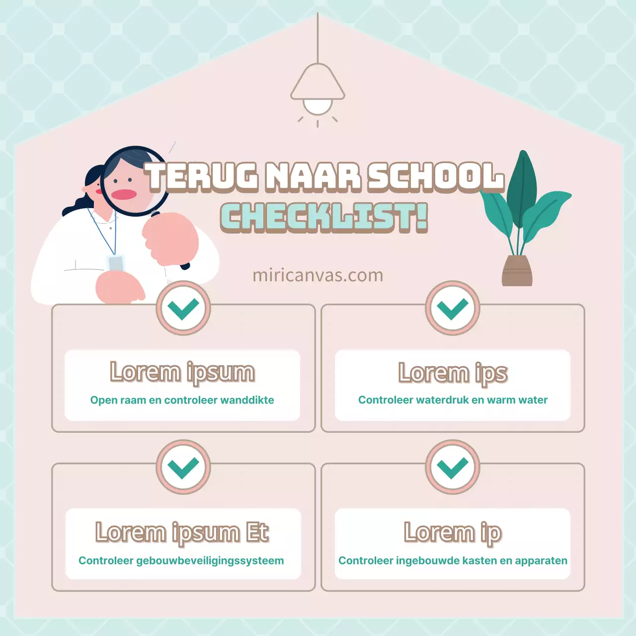 Een leuke back-to-school kamer checklist in lichtblauw en roze
