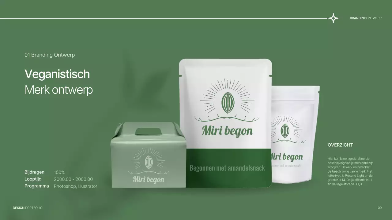 Designportfolio met een eenvoudig concept in blauw en wit