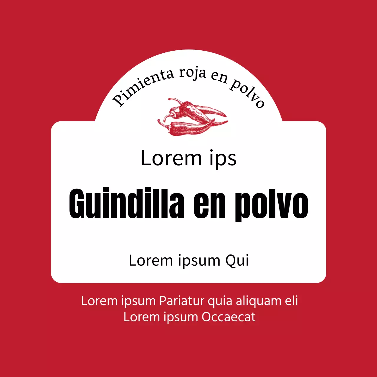  Etiqueta alimentaria ilustrada en rojo