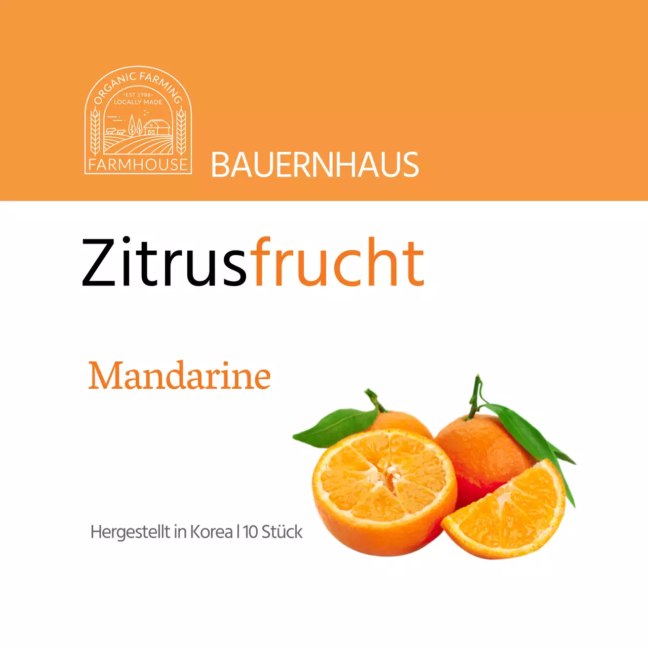 Orange Simple Jeju Citrus Label Aufkleber