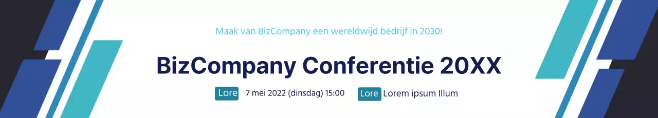 Promoot een schoon bedrijfsevenement met blauwe letters