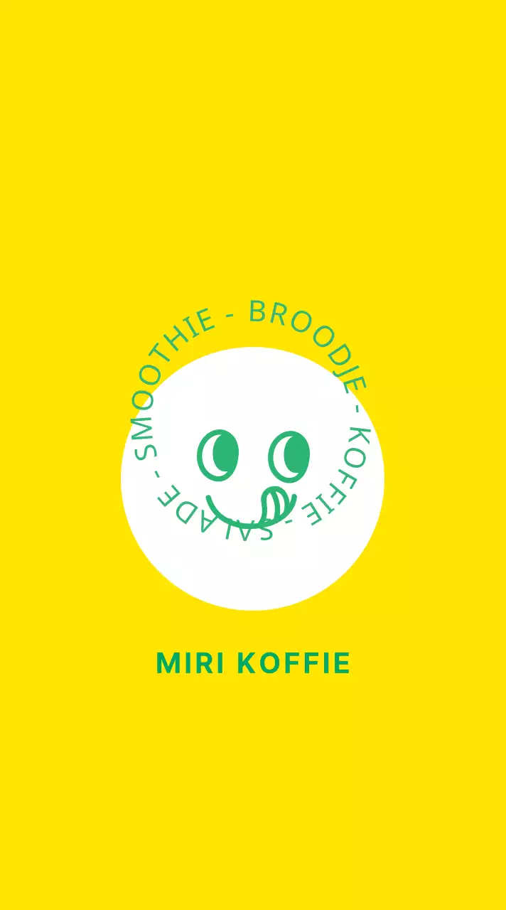 Promoot je café met een eenvoudig, gestileerd geel en groen embleemlogo