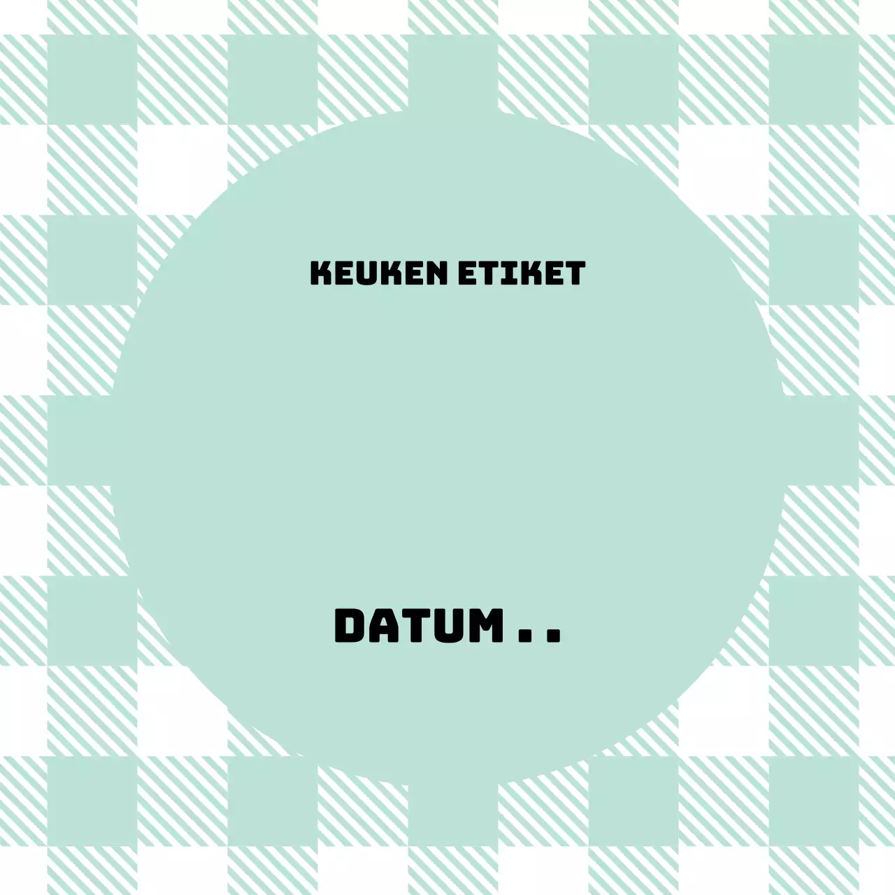 Geruite keukenetiketten Mint