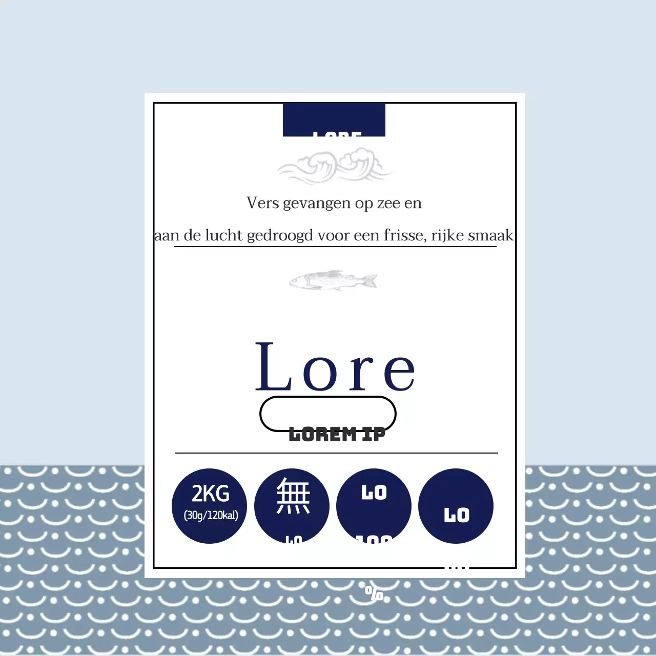 Sticker Vierkant Gedroogde Vis