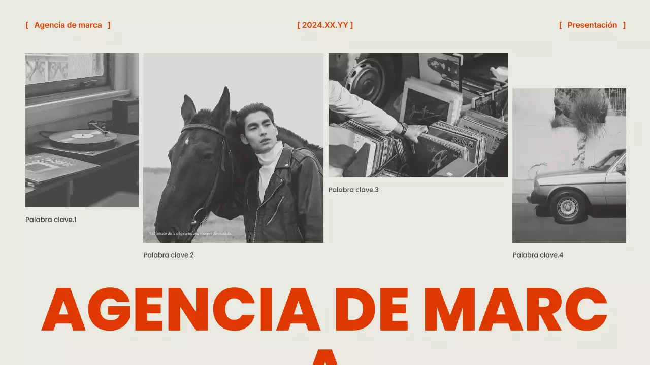 Un briefing de agencia de marca naranja y chic