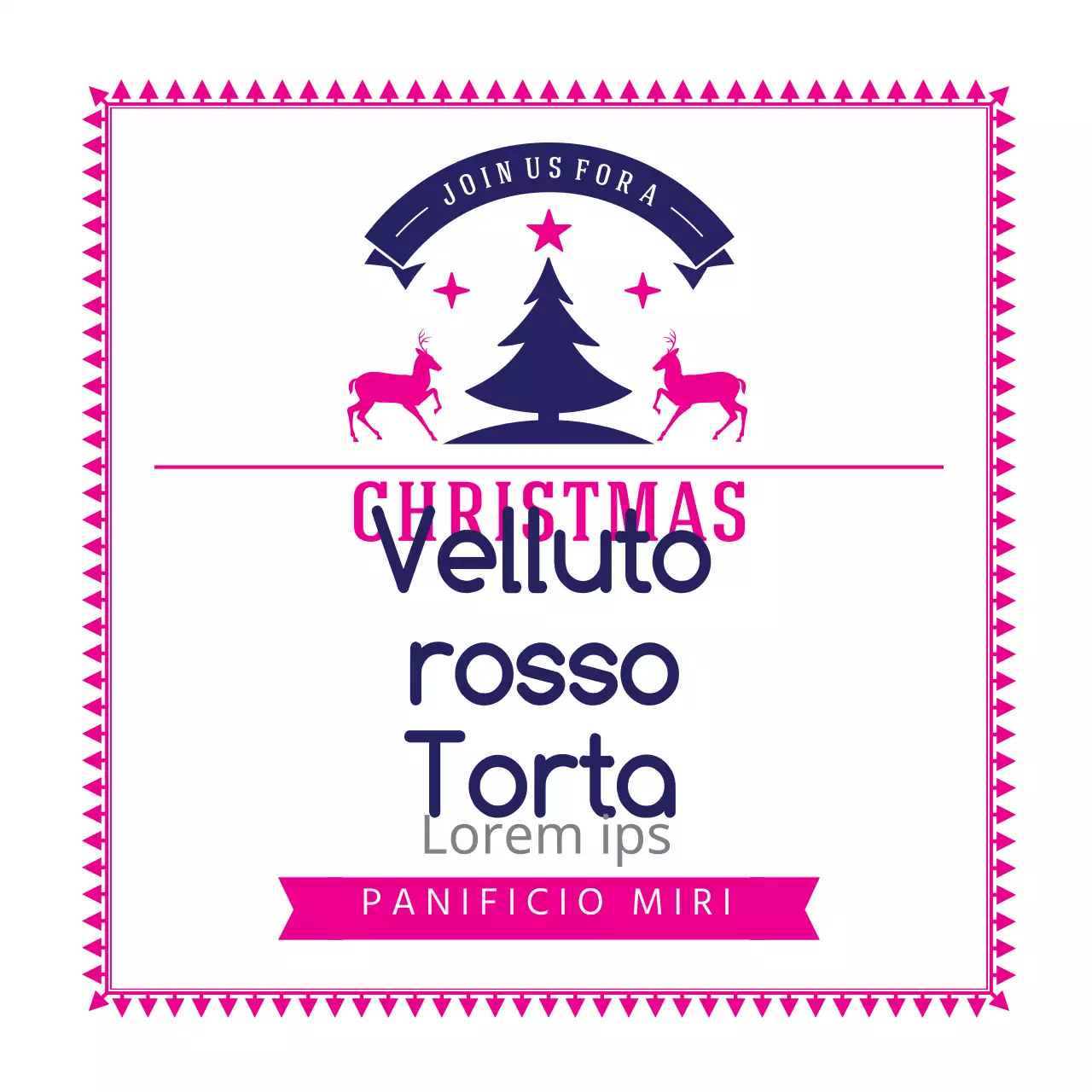 Etichette da forno natalizie illustrate in rosa e viola