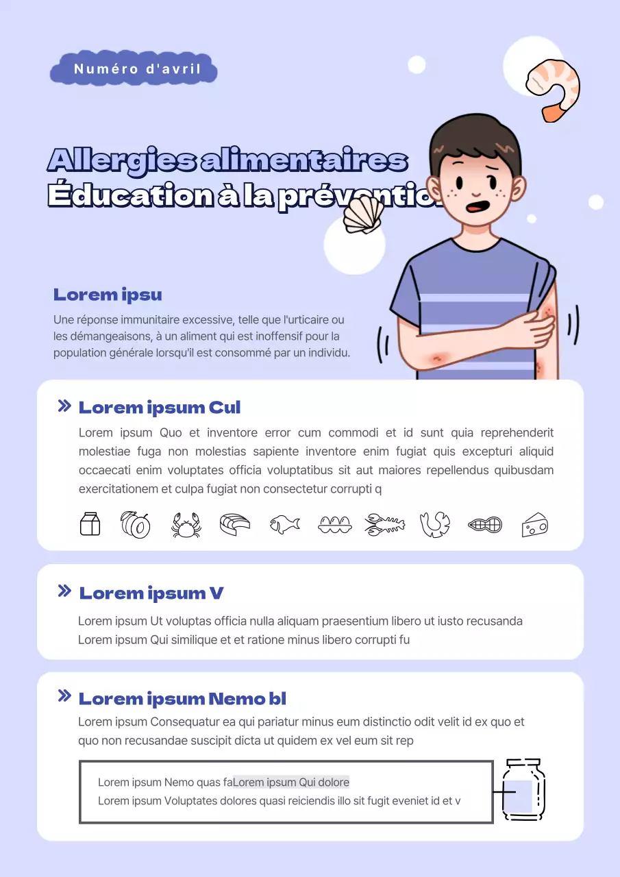 L'éducation à la prévention des allergies alimentaires en bleu