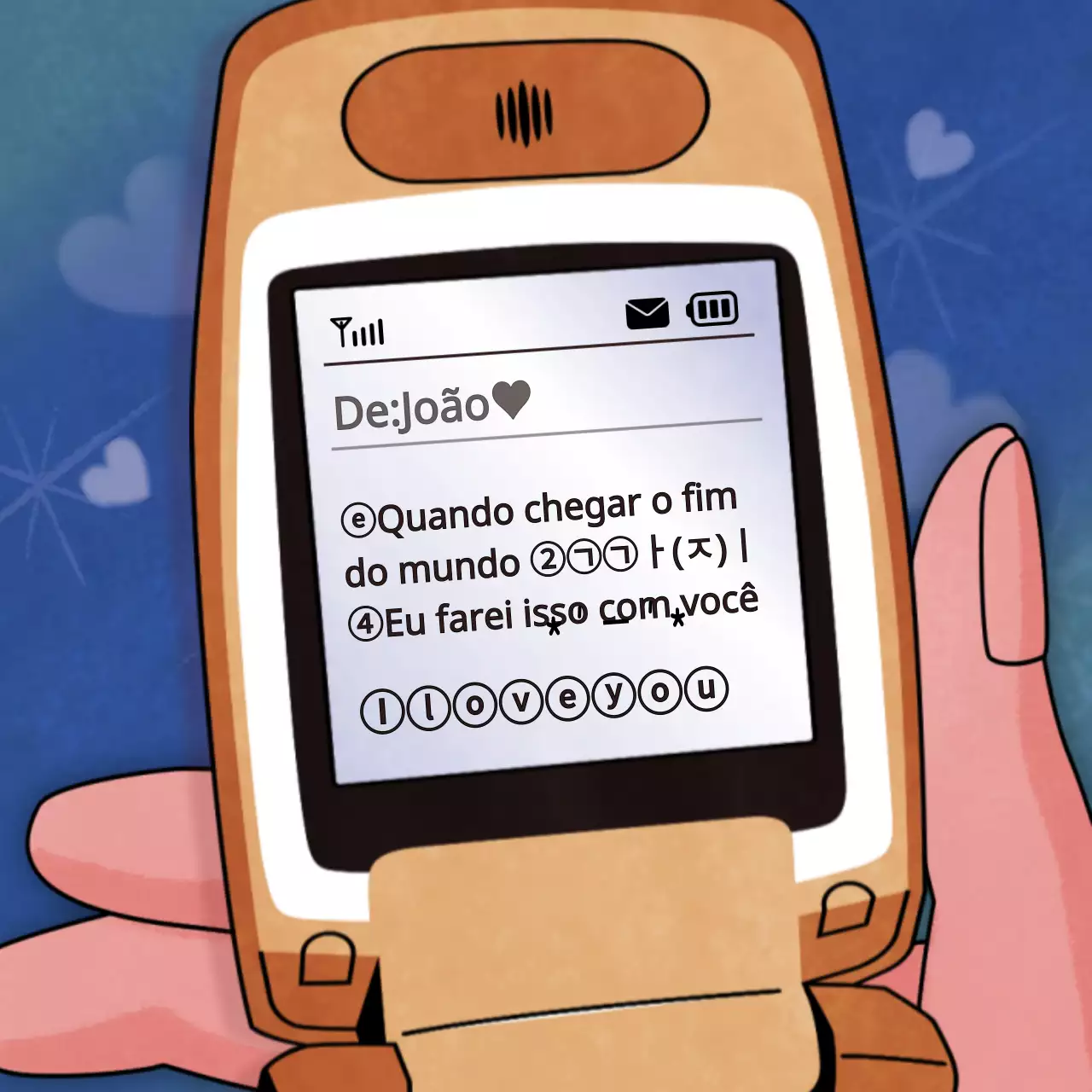 Conceito de desenho animado MMS